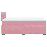 Giroletto a Molle con Materasso Rosa 120x190 cm in Velluto
