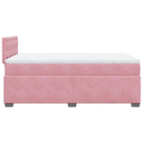 Giroletto a Molle con Materasso Rosa 120x190 cm in Velluto