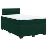 Giroletto a Molle con Materasso Verde Scuro 120x200 cm Velluto