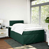Giroletto a Molle con Materasso Verde Scuro 120x200 cm Velluto