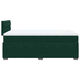 Giroletto a Molle con Materasso Verde Scuro 120x200 cm Velluto