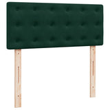 Giroletto a Molle con Materasso Verde Scuro 120x200 cm Velluto