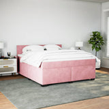 Giroletto a Molle con Materasso Rosa 180x200 cm in Velluto