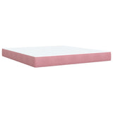 Giroletto a Molle con Materasso Rosa 180x200 cm in Velluto