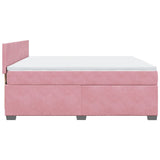 Giroletto a Molle con Materasso Rosa 180x200 cm in Velluto