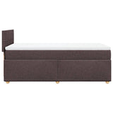 Giroletto a Molle con Materasso Marrone Scuro 80x200 cm Tessuto