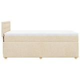 Giroletto a Molle con Materasso Crema 80x200 cm inTessuto