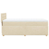 Giroletto a Molle con Materasso Crema 90x190 cm in Tessuto