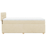 Giroletto a Molle con Materasso Crema 100x200 cm in Tessuto