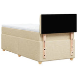 Giroletto a Molle con Materasso Crema 100x200 cm in Tessuto