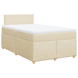 Giroletto a Molle con Materasso Crema 120x190 cm in Tessuto