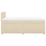 Giroletto a Molle con Materasso Crema 120x190 cm in Tessuto