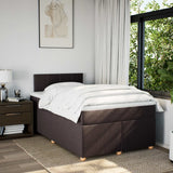Giroletto a Molle con Materasso Marrone Scuro 120x190cm Tessuto