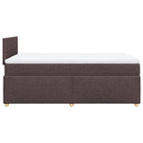 Giroletto a Molle con Materasso Marrone Scuro 120x190cm Tessuto