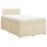 Giroletto a Molle con Materasso Crema 120x190 cm in Tessuto