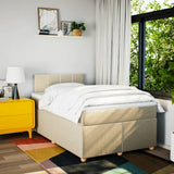 Giroletto a Molle con Materasso Crema 120x190 cm in Tessuto