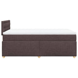 Giroletto a Molle con Materasso Marrone Scuro 120x200cm Tessuto
