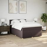 Giroletto a Molle con Materasso Marrone Scuro 140x190cm Tessuto