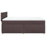 Giroletto a Molle con Materasso Marrone Scuro 140x190cm Tessuto