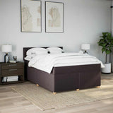 Giroletto a Molle con Materasso Marrone Scuro 140x190cm Tessuto
