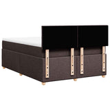 Giroletto a Molle con Materasso Marrone Scuro 140x190cm Tessuto