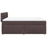 Giroletto a Molle con Materasso Marrone Scuro 140x190cm Tessuto