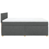 Giroletto a Molle con Materasso Grigio Scuro 140x200cm Tessuto
