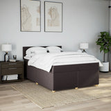 Giroletto a Molle con Materasso Marrone Scuro 140x200cm Tessuto