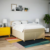 Giroletto a Molle con Materasso Crema 140x200 cm in Tessuto