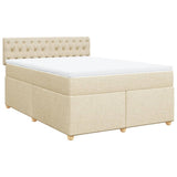 Giroletto a Molle con Materasso Crema 140x200 cm in Tessuto