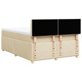 Giroletto a Molle con Materasso Crema 140x200 cm in Tessuto