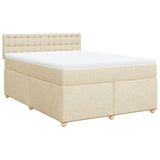 Giroletto a Molle con Materasso Crema 140x200 cm in Tessuto
