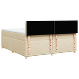 Giroletto a Molle con Materasso Crema 200x200 cm in Tessuto