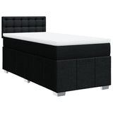 Giroletto a Molle con Materasso Nero 90x190 cm in Tessuto