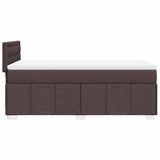 Giroletto a Molle con Materasso Marrone Scuro 90x200 cm Tessuto