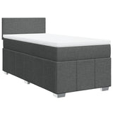 Giroletto a Molle con Materasso Grigio Scuro 100x200 cm Tessuto
