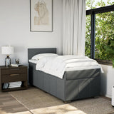 Giroletto a Molle con Materasso Grigio Scuro 100x200 cm Tessuto