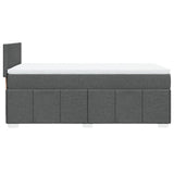 Giroletto a Molle con Materasso Grigio Scuro 100x200 cm Tessuto
