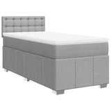 Giroletto a Molle con Materasso Grigio Chiaro100x200 cm Tessuto