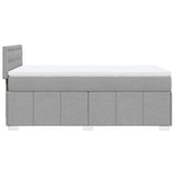 Giroletto a Molle con Materasso Grigio Chiaro100x200 cm Tessuto