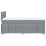Giroletto a Molle con Materasso Grigio Chiaro 120x190cm Tessuto