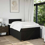 Giroletto a Molle con Materasso Nero 120x200 cm in Tessuto