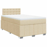 Giroletto a Molle con Materasso Crema 120x200 cm in Tessuto