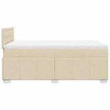 Giroletto a Molle con Materasso Crema 120x200 cm in Tessuto