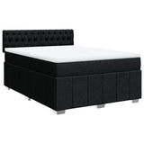 Giroletto a Molle con Materasso Nero 140x190 cm in Tessuto