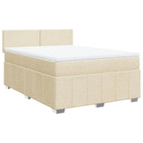 Giroletto a Molle con Materasso Crema 140x200 cm in Tessuto