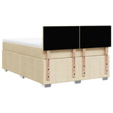 Giroletto a Molle con Materasso Crema 140x200 cm in Tessuto