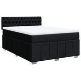 Giroletto a Molle con Materasso Nero 140x200 cm in Tessuto