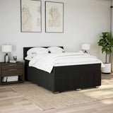 Giroletto a Molle con Materasso Nero 140x200 cm in Tessuto