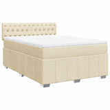 Giroletto a Molle con Materasso Crema 140x200 cm in Tessuto